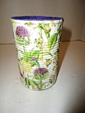 Decoupage Tin Can, Purple Thistle and Flowers...