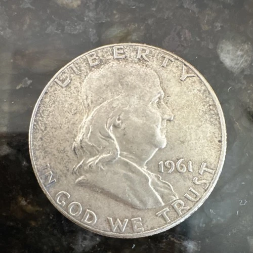 1961 Franklin Half Dollar 50C Silver Coin Circulated Business Strike