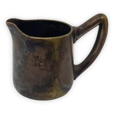 Antikes Milchk&auml;nnchen Original Wellner S&ouml;hne 2 cl AG Versilbert Patina K&auml;nnchen