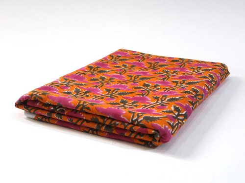 Indian Hand Block Floral Printed Cotton Running Voile Dressmaking Voile Fabric - Picture 9 of 86