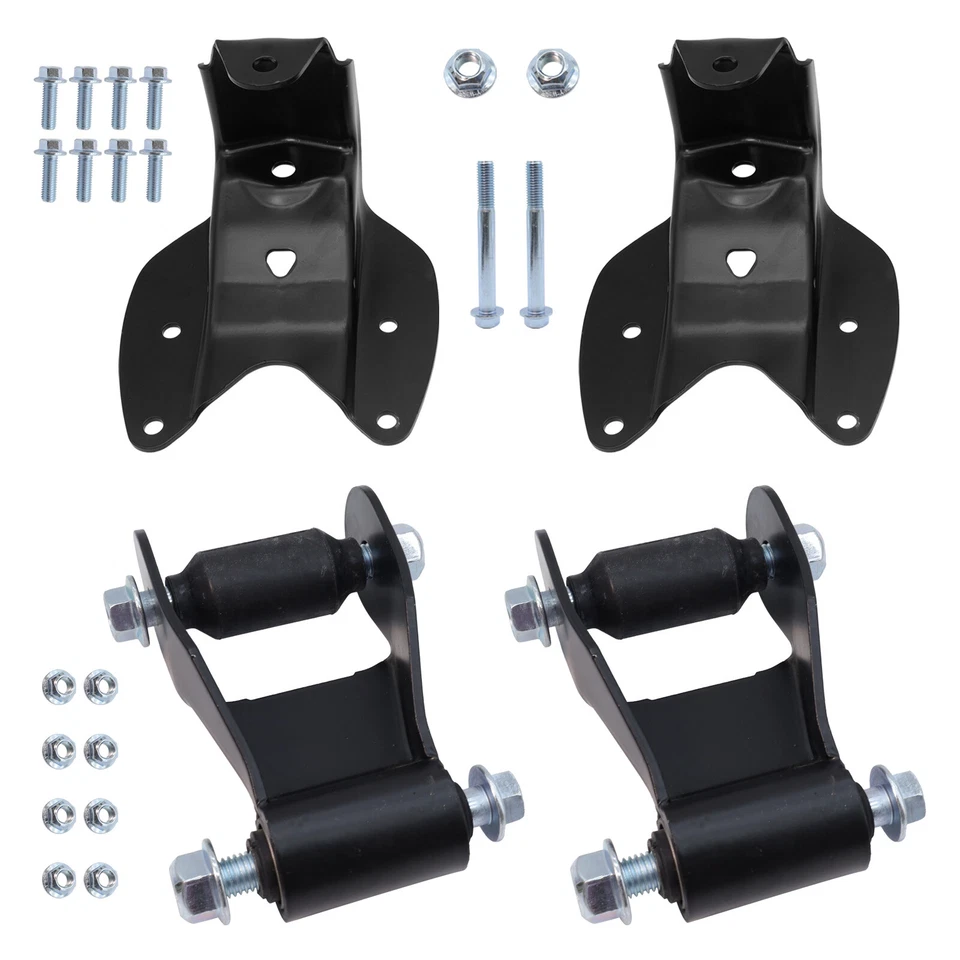 Rear L&R Leaf Spring Shackle Bracket Hanger Kit for 97-04 Ford F150 F250 F350 Foto 2 de 4