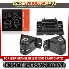 3x Auto trans Engine Motor & Transmission Mount for Jeep Wrangler TJ 2.4L 2.5L