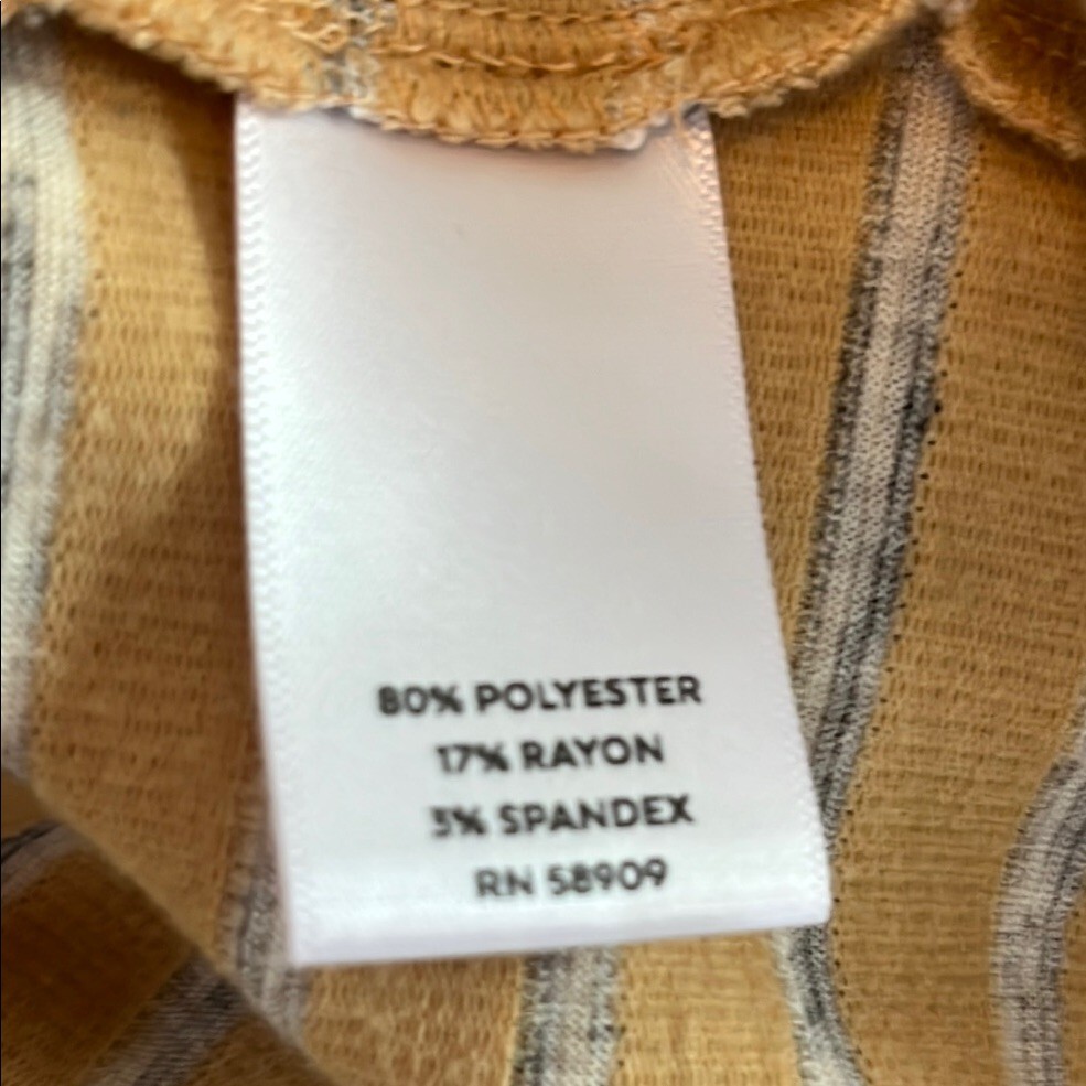 Westbound Striped Mustard Women's Top Size L