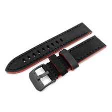 Armband  Vostok  Europe  Almaz  Lederarmband  22 mm   rot  Schließe  schwarz