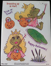 SUZY'S ZOO HAPPY HALLOWEEN PRINCESS FROG STICKER SHEET