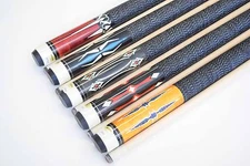 SET OF 5 POOL CUES New 58" Canadian Maple Billiard Pool Cue Stick #7 FREE SHIP