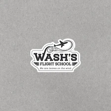 Wash's Flight School Sticker - Firefly Inspired Graphic Decal for Fans #5586