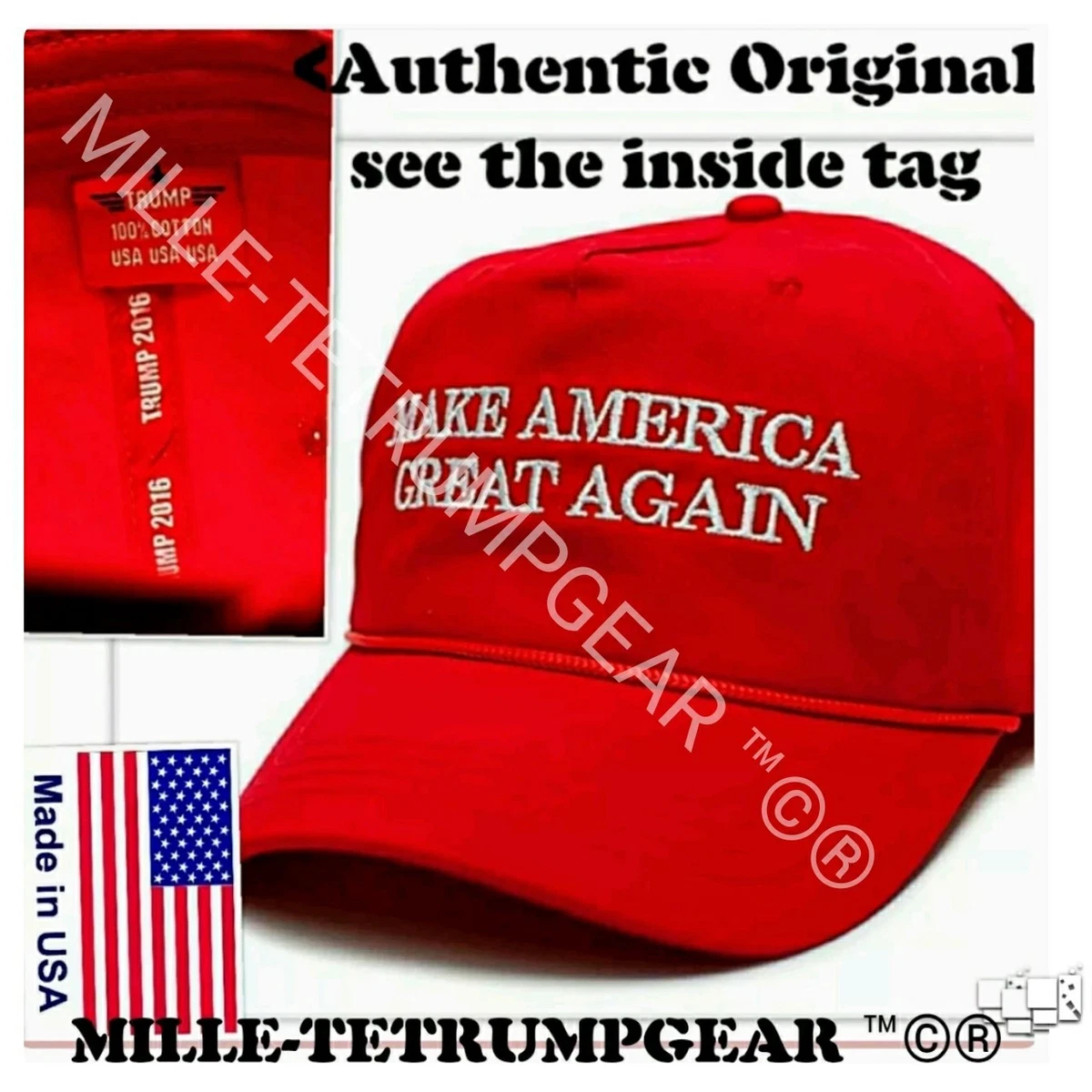 Donald Trump AUTHENTIC Make America Great Again rope hat OFFICIAL