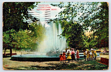 Postcard 1909 Logan Park Fountain Women Children Dresses Minneapolis Minn A61