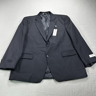 NEW Joseph & Feiss Trio Blazer Mens 48R Black Wool 2-Button Suit Coat Jacket