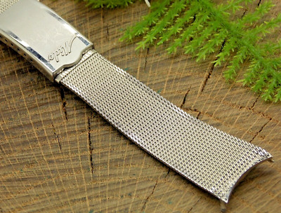 Vintage 18mm Deployment Clasp Gold Filled Mesh Watch Band NOS Finesse for Mido