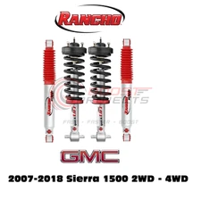 Rancho Front Leveling Struts & RS9000XL Adj. Rear Shocks For 07-18 Sierra 1500