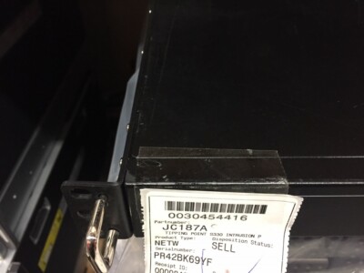 JC187A HP S330 300MBPS IPS TIPPING POINT 330 INTRUSION PREVENTION SYSTEM JC187A