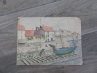 DESSIN AQUARELLE 1933 ILE DE RE SAINT-MARTIN DE RE SIGNE G. LALLEMANT