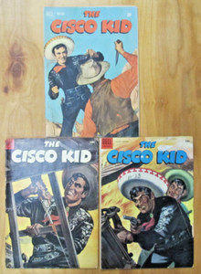 Three Golden Age Crisco Kid Comics #8,21,25 Beautiful Solid Books,Painted Covers