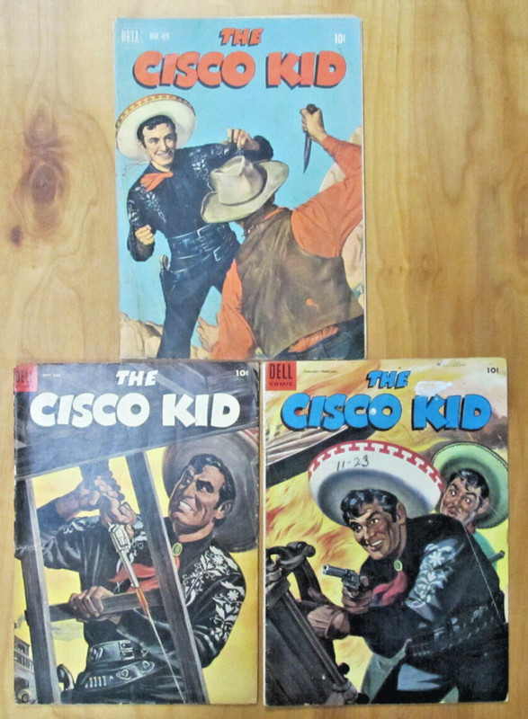 Three Golden Age Crisco Kid Comics #8,21,25 Beautiful Solid Books,Painted Covers