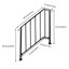 Indoor Outdoor Handrail Stairs Grab Rail Garden Hand Rail Fits 2 or 3 ...