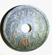 WWII  ERA  1941 Danish DENMARK MONEY/COINS  10 Ore Danish Old Coin
