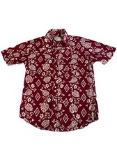 Roper Western Pearl Snap Hawaiin Shirt Beach Summer Wear Sz M