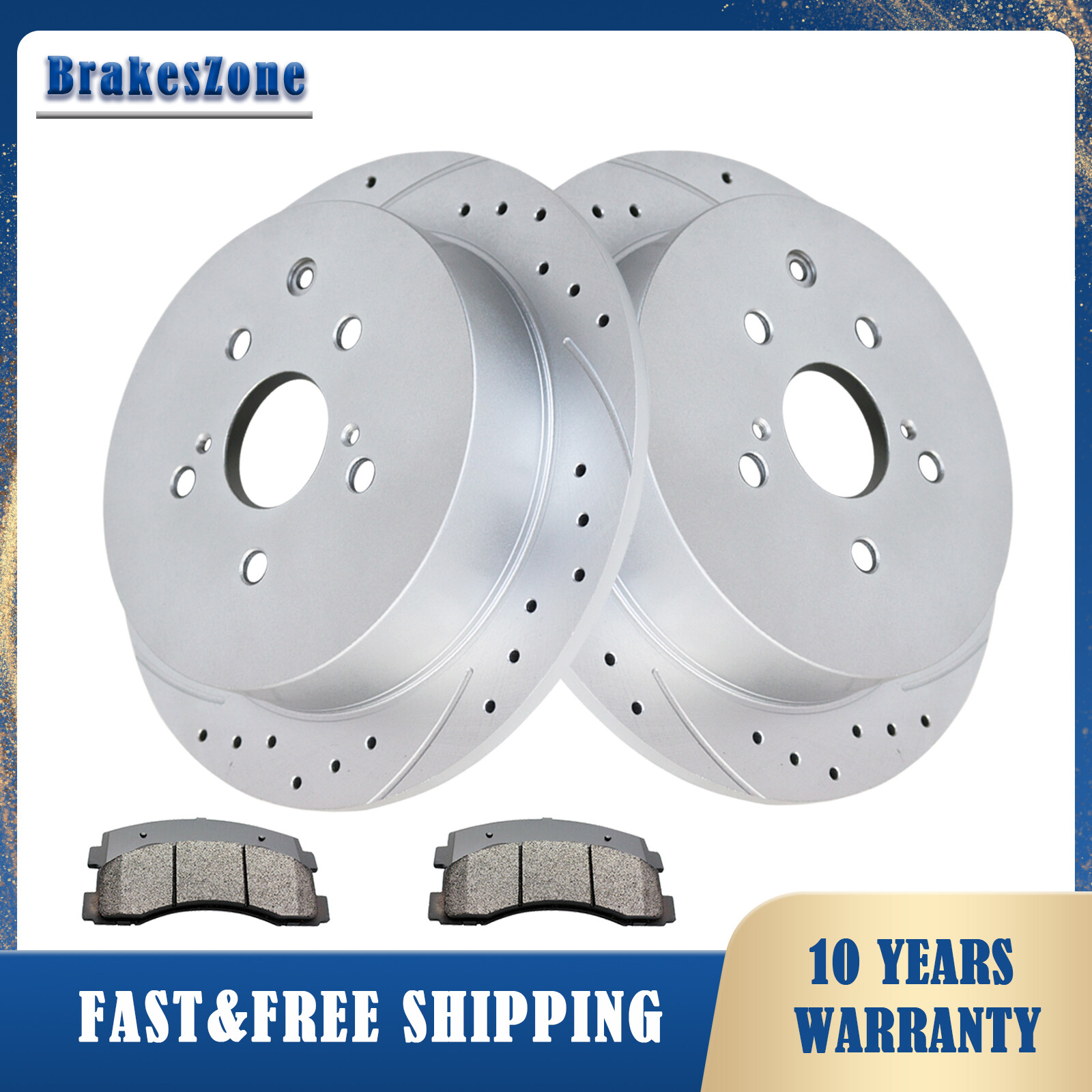 Complete Front & Rear Slotted Brake Rotors & Ceramic Pads Kit For Honda Odyssey 3.5L 4 thumbnail image