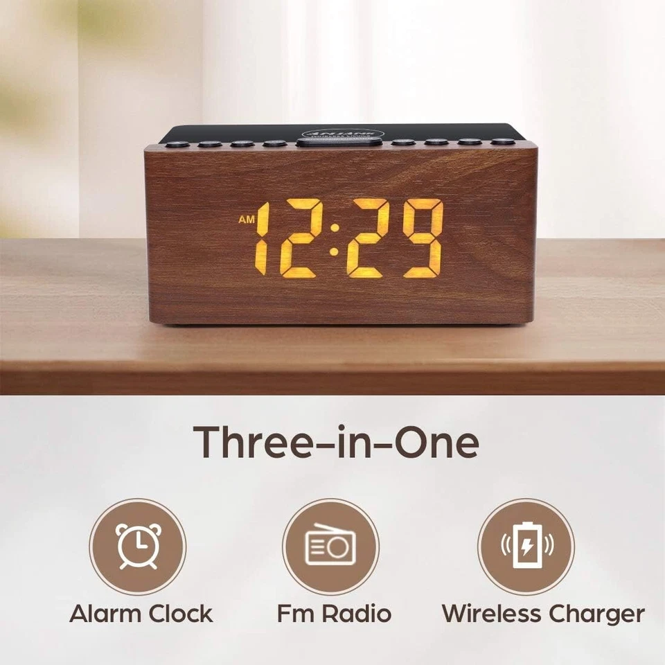 Stylish Digital Alarm Clock with FM Radio, Snooze Timer & Adjustable Brightness - Image 4 of 4