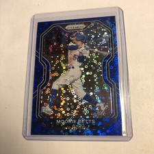 2021 Panini Prizm Baseball Mookie Betts #014/199 Blue Donut Circles Prizm