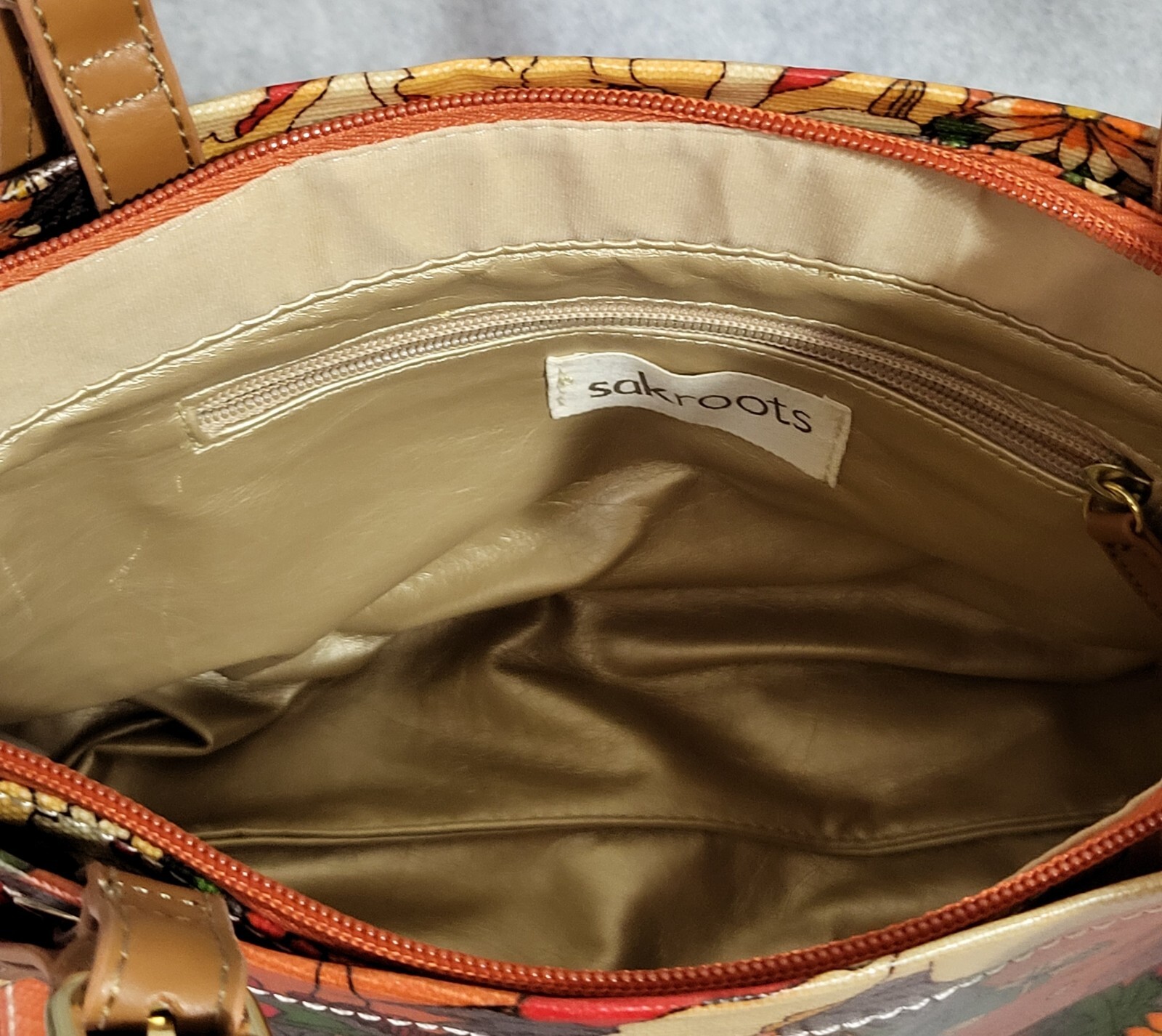 Sakroots Purse Handbag Shoulder Bag Artist Circle Orange Floral Coated