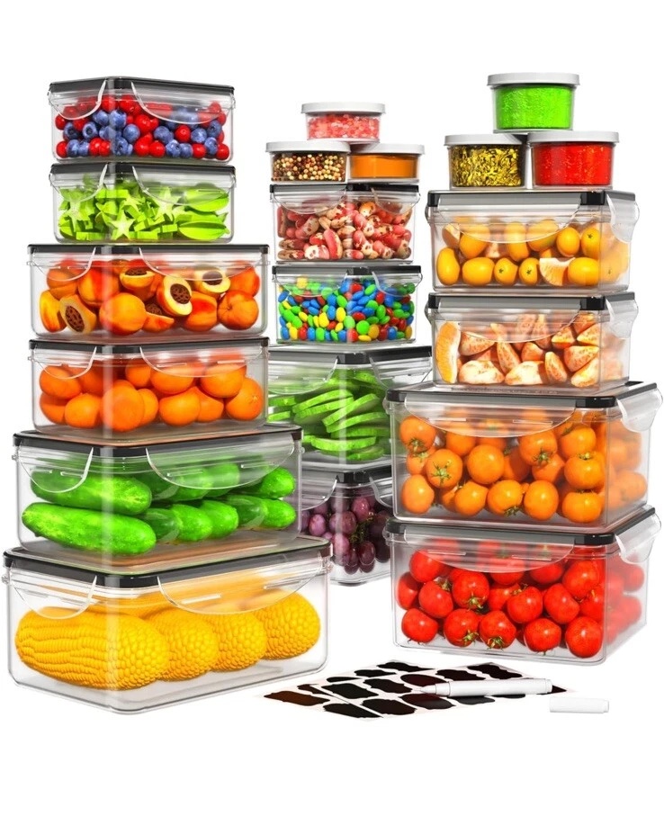 HOMETALL 40 PCS Food Storage Containers with Lids Airtight, 100% Leakproof Plast