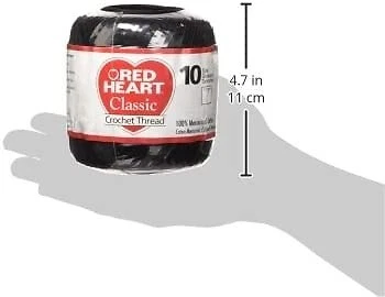 Red Heart Classic Crochet Thread Lc2941 Size 10 Black