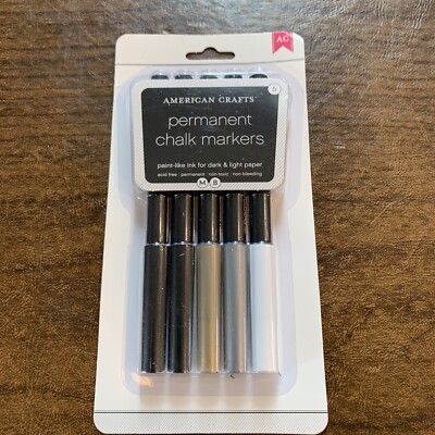 American Crafts Permanent Chalk Markers 5-Pkg- for DIY Scrapbooking NEW