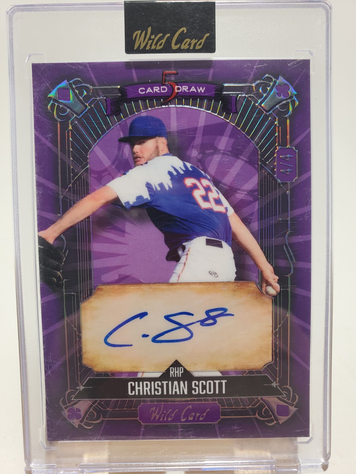 2024 Wild Card Baseball 5 Card Draw Christian Scott Auto Purple #4/4