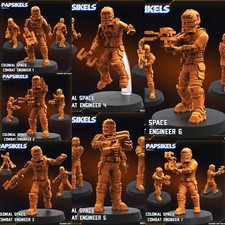 Combat Engineer Miniatures | Aliens Vs Humans XII Space Dead | Papsikels