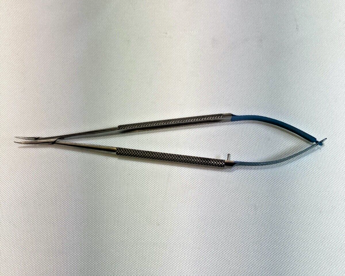 Biover MI8013 Titanium Micro Needle Holder 0.4mm Curved Tip 180mm