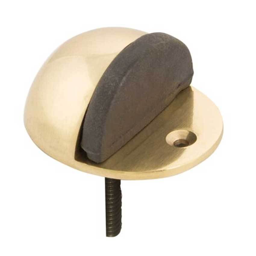 TSS Door Stop Floor Fix Oval Polished Brass (TSSDOORSTOVB)