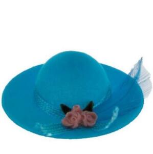 Lady's Blue hat with feather dollhouse Classics Miniatures IM65181 1/12 scale