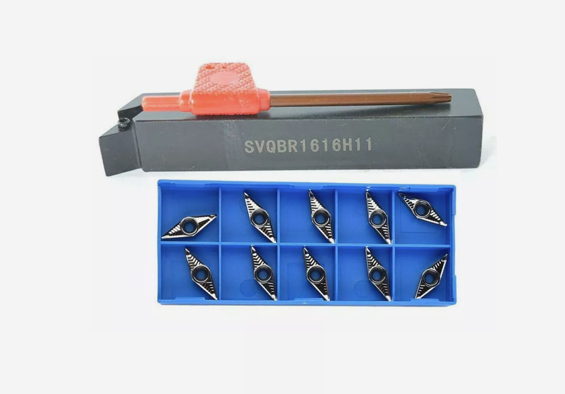 SVQBR1616H11 CNC Lathe Turning Tool holder +10pcs VBGT110304-AK Carbide Inserts