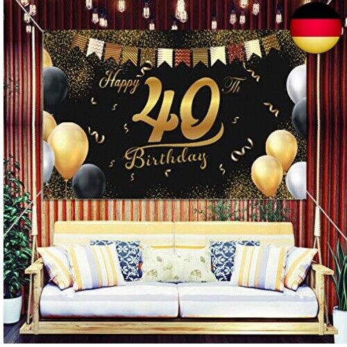 Geburtstag Deko 40 Mann,Hintergrund Banner Geburtstag,Stoff Schild,Jahrestag