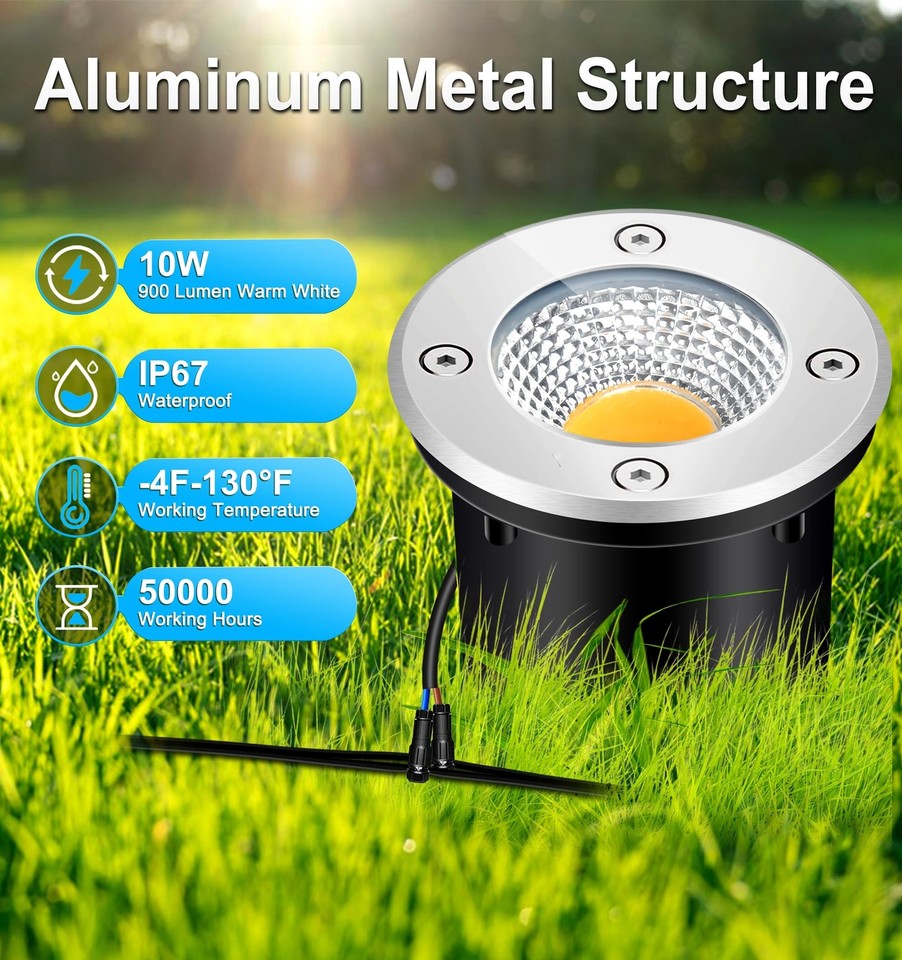 PUVORXI 10W Well Lights, AC/DC 1224V LED InGround Low Voltage Landscape Lig... eBay