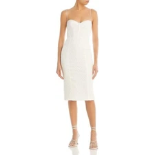 Bardot Women's Charley Lace Bustier Midi Dress White B4HP $149