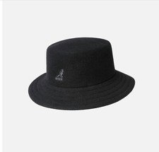Kangol Black Wool Rap Bucket Hat NWT M Medium
