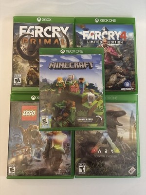 Xbox One Game Lot 5 Minecraft Far Cry Primal & 4 LE Lego Jurassic World & Ark