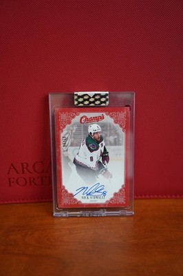 2023-24 Upper Deck Clear Cut Champs Nick Schmaltz #C-NS Red /10 (AU)
