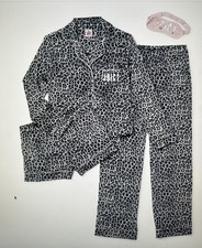 Juicy Couture 4 PC Grey Leopard Cheetah Soft Pajamas Sleepwear Set Size Large