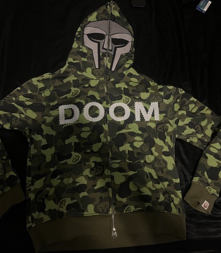 MF Doom x Shyne Boys BAPE Camo Zip up Jacket Size XL