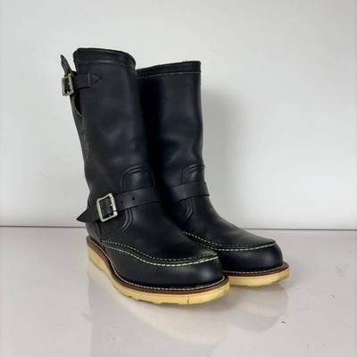 Chippewa Stiefel 97878 Leder Schwarz Mokassinnaht Engineer Boots Größe 7E