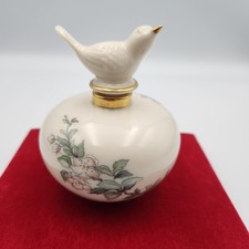 Lenox Serenade Perfume Bottle W/Bird Stopper & Gold Trim Made in USA 3.5" Tall