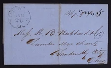 1857 Folded Letter Norwalk Ohio Slf3C-7