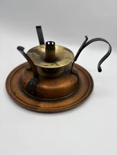Vintage Swiss Stockli Netstal Copper Burner & Stand Only for Fondue Set
