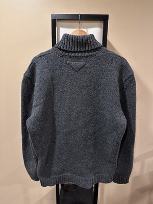 raf simons ニット S prada プラダ　ジミン Prada x Raf Simmons Chunky Grey Turtle Neck Knit Sweater | eBay