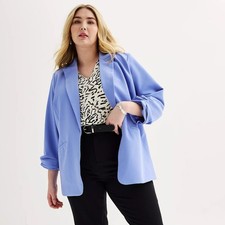 Nine West Women’s Plus Size 3X Light Blue Knit Closureless Blazer NWT